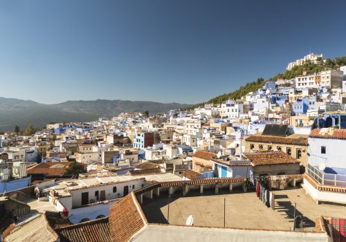 Morocco, Chefchaouen, Traditional houses